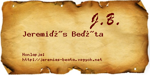 Jeremiás Beáta névjegykártya
