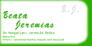 beata jeremias business card