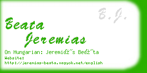 beata jeremias business card